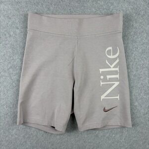 Nike Biker Shorts Women's Small Platinum Violet High-Waisted 6" Sportswear Logo